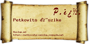 Petkovits Őszike névjegykártya